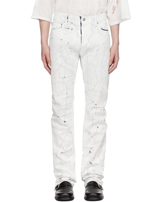 MM6 by Maison Martin Margiela Cracked-Effect Straight-Leg