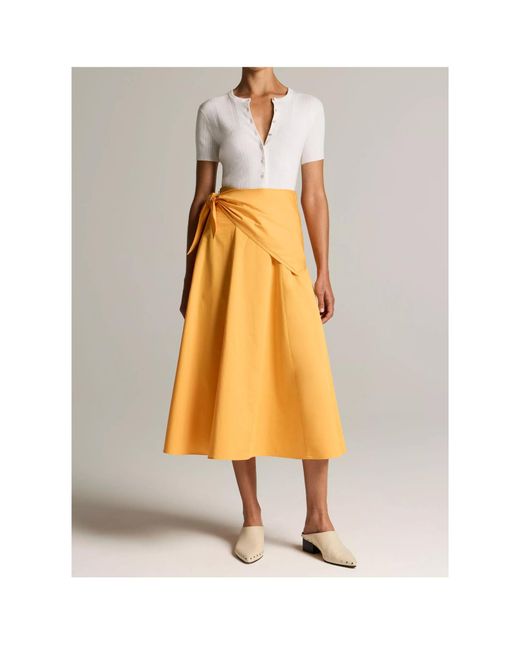 Vince Orange Short-Sleeve Knitted Cardigan