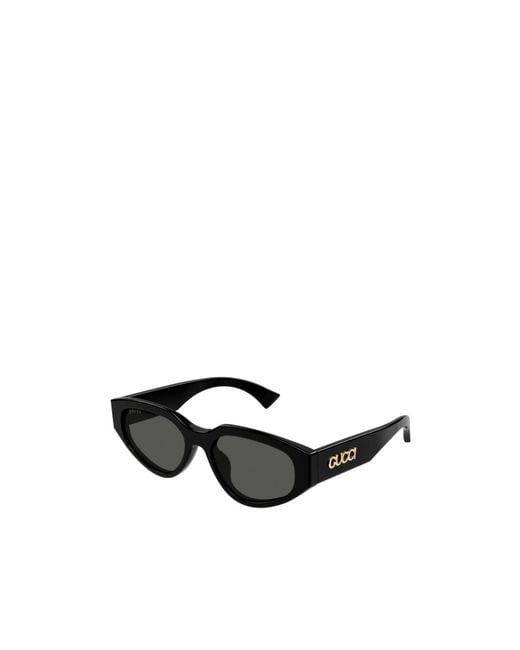 Gucci White Eyewear Cat-Eye Frame Sunglasses