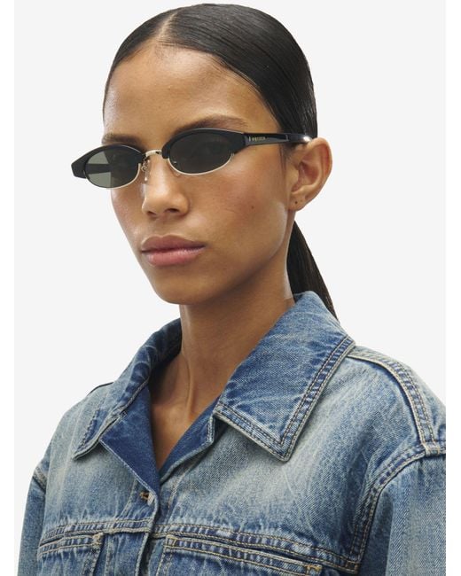 McQueen White Eyewear Ellipse Frame Sunglasses for men