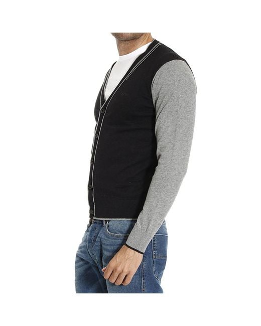 Armani Jeans Gray V-Neck Cardigan for men