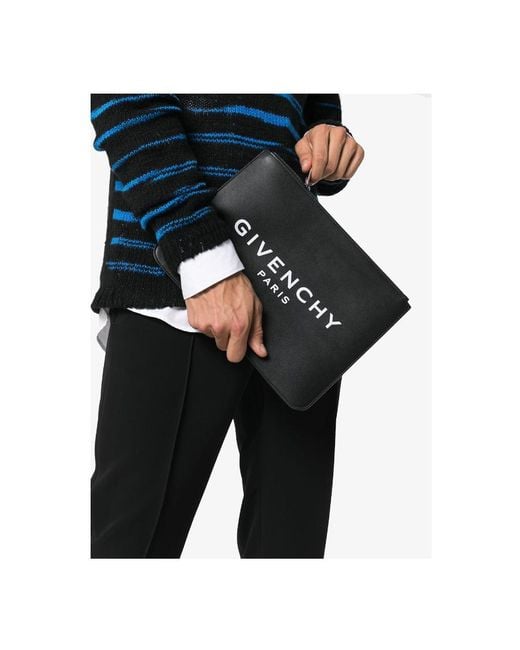 Givenchy Black Large Logo Print Pouch for men