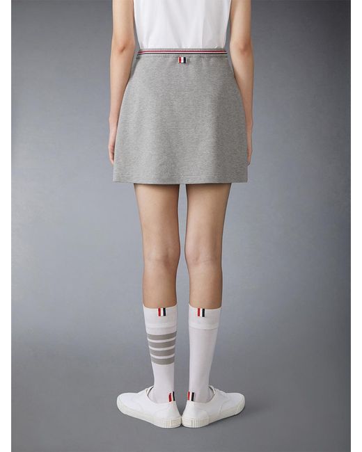 Thom Browne Gray Waffle Mini Wrap Skirt