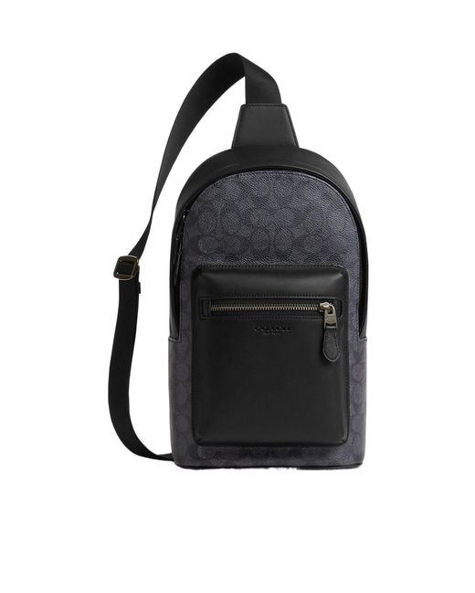 COACH Black West Pack's Iconic Cross-Body Bag for men