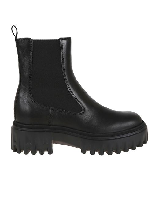 Hogan Black Slip-On Heeled Boots