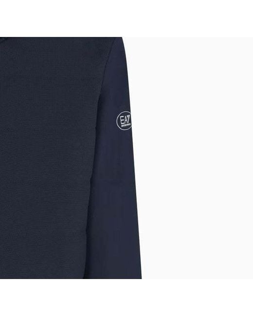 EA7 Blue Hooded Casual Jacket for men
