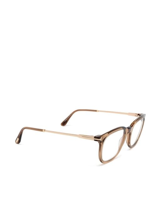 Tom Ford Metallic Eyewear Square Frame Glasses