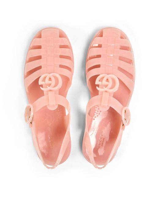 Gucci Pink Open-Toe Flat Sandals