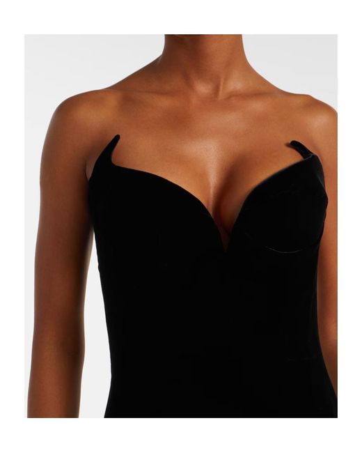 Mugler Black Sweetheart Sleeveless Dress