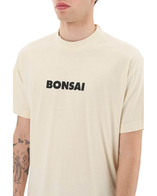 Bonsai White Logo-Printed Crewneck T-Shirt for men
