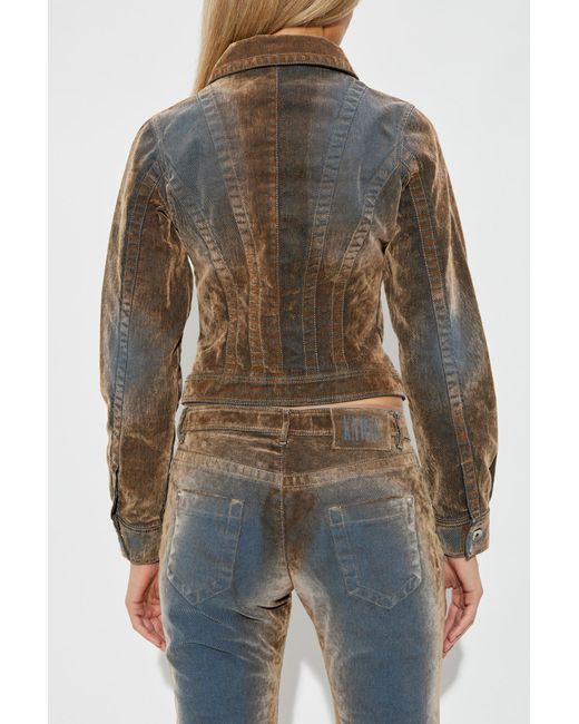 KNWLS Gray Velvet Finish Denim Jacket