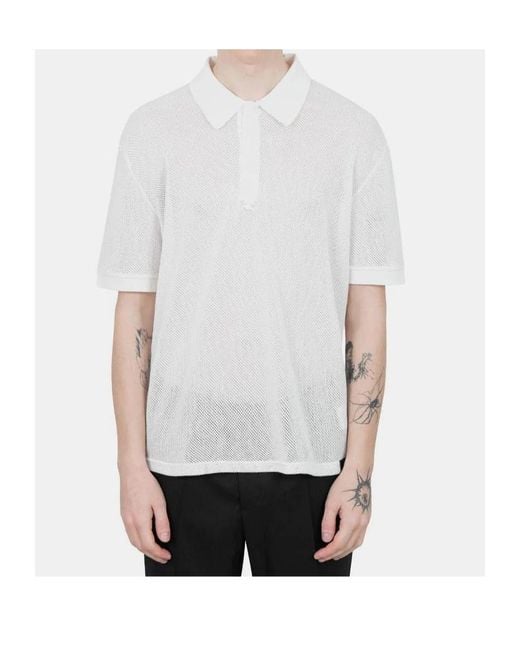 Courreges White Courrèges Logo Embroidered Polo Shirt for men
