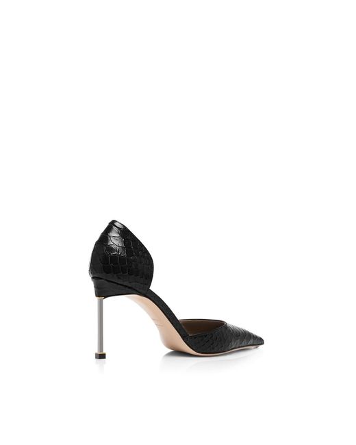 Tom Ford Black Semi Shiny Printed Python Spire D'Orsay Pump