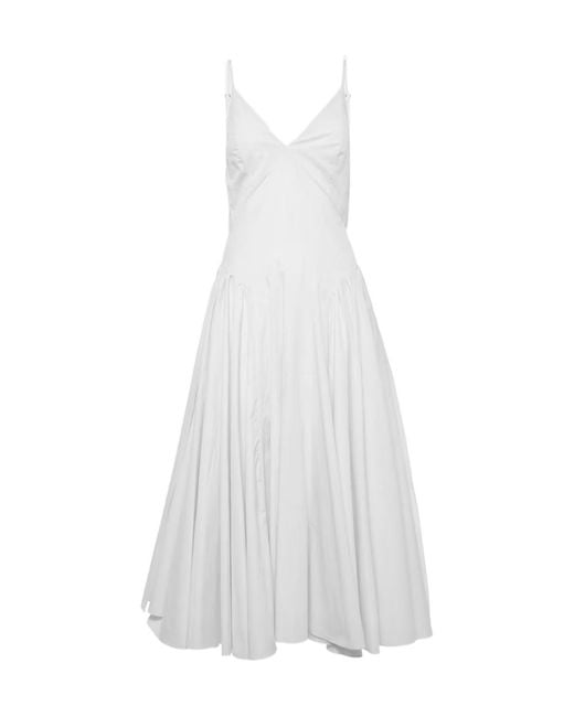 TOVE White Solene Cotton Poplin Midi Dress