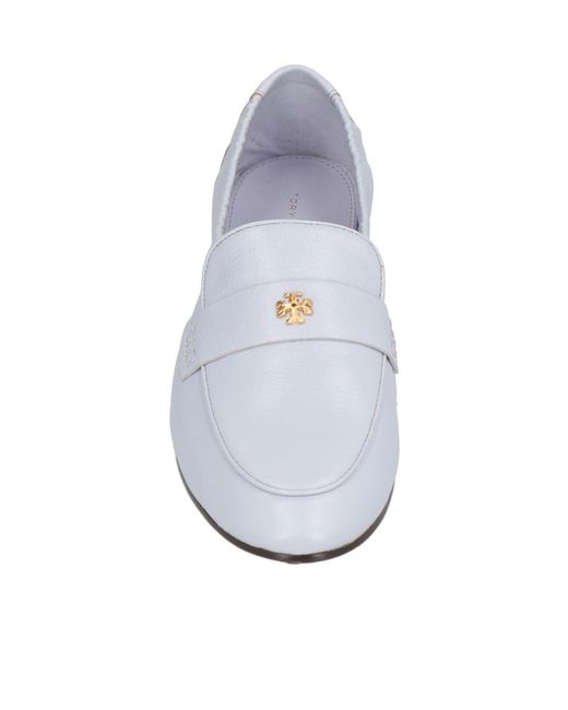 Tory Burch White Plain Colour Loafers