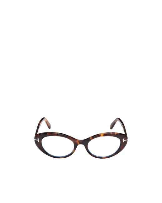 Tom Ford White Eyewear Oval Frame Glasses