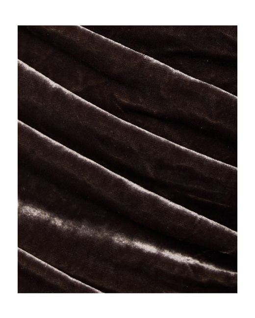 Goldsign Black The Tilson One-Shoulder Gathered Stretch-Velvet Bodysuit
