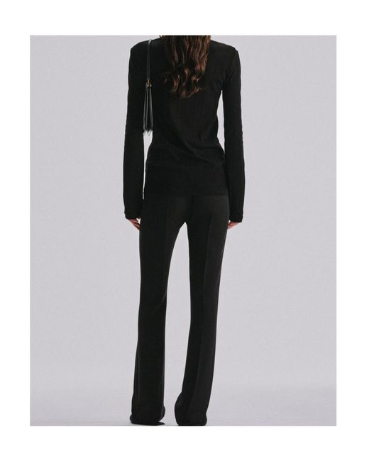The Row Black Dantea Ribbed-Knit Long-Sleeve Top