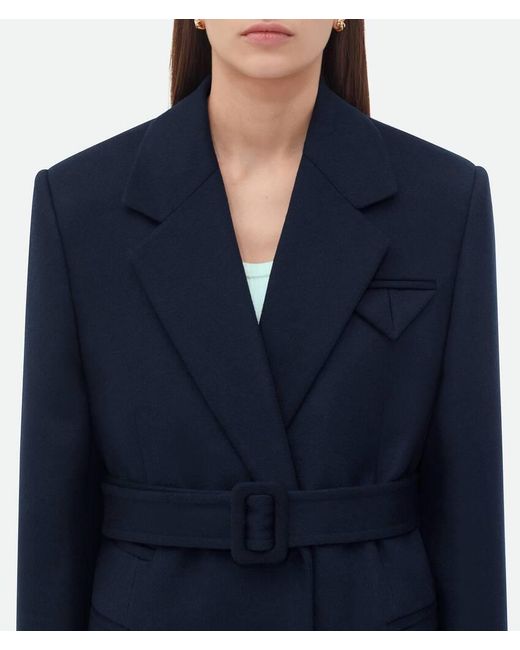Bottega Veneta Blue Classic Labels Belted Coat