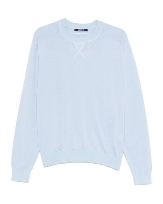 Jacquemus Blue Logo-Embroidered Top for men