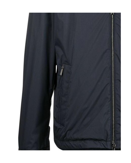 Moorer Blue Long-Sleeved Hooded Jacket for men
