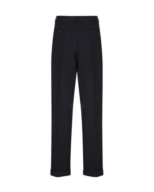 Valentino Blue Button Detailed High Waist Trousers for men