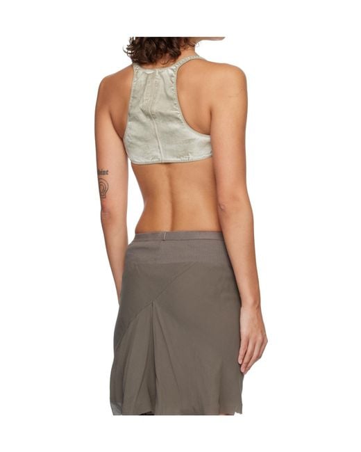 Rick Owens Gray Square Neck Top