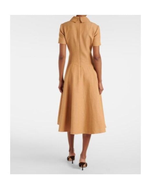 Emilia Wickstead Natural Jody Cotton And Linen Blend Dress
