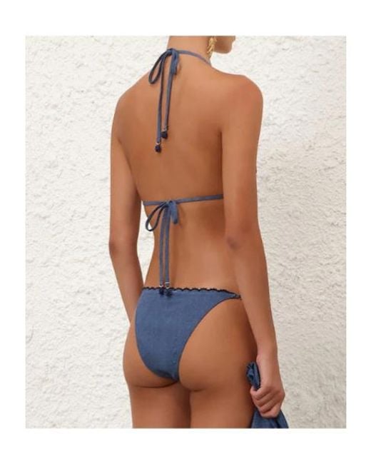 Zimmermann Blue Embroidered Bikini Two-Piece Set