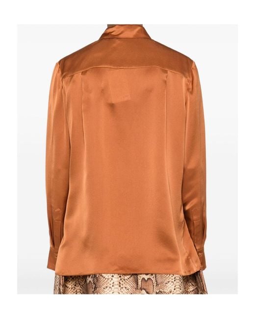 Zimmermann Orange Hypnotic Satin Shirt