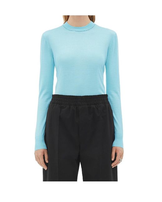 Bottega Veneta Blue Crew Neck Wool Jumper