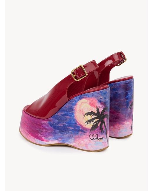 Chloé Pink Chloé Maxime Wedge Sandals