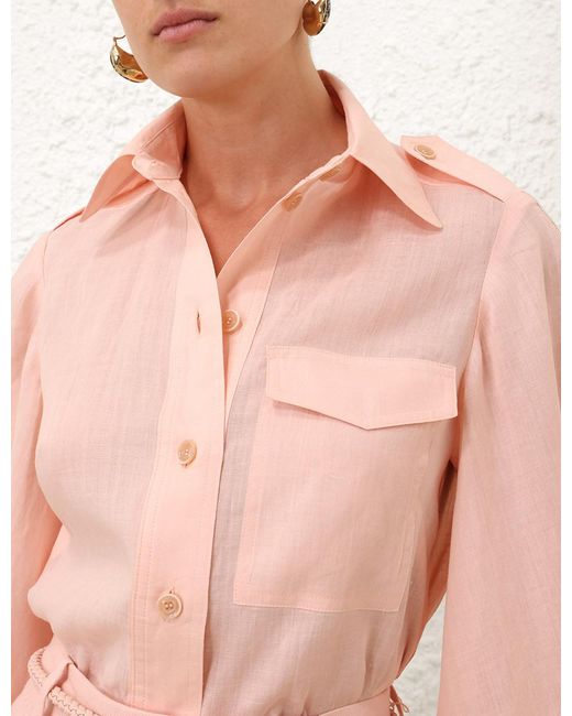 Zimmermann Pink Utility Button-Up Shirt