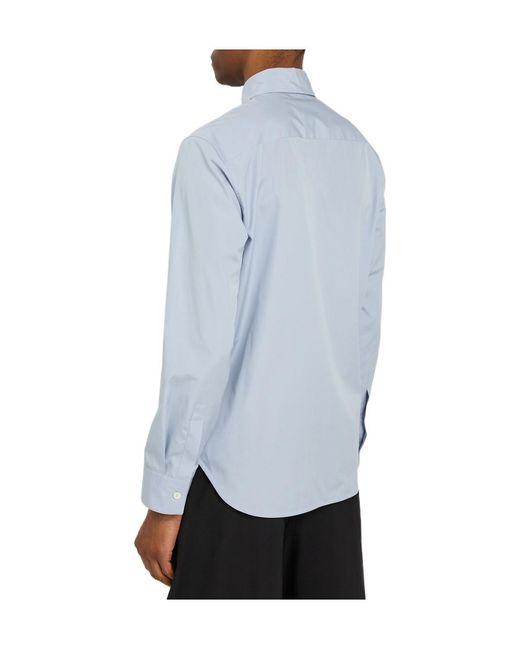 Jil Sander Blue Cotton-Poplin Shirt for men