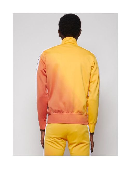 Palm Angels Orange Leaf Embroidered Degrade Track Jacket for men