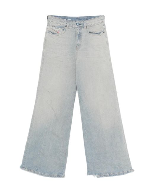 DIESEL Gray 1978 Akemi Distressed Flared Jeans