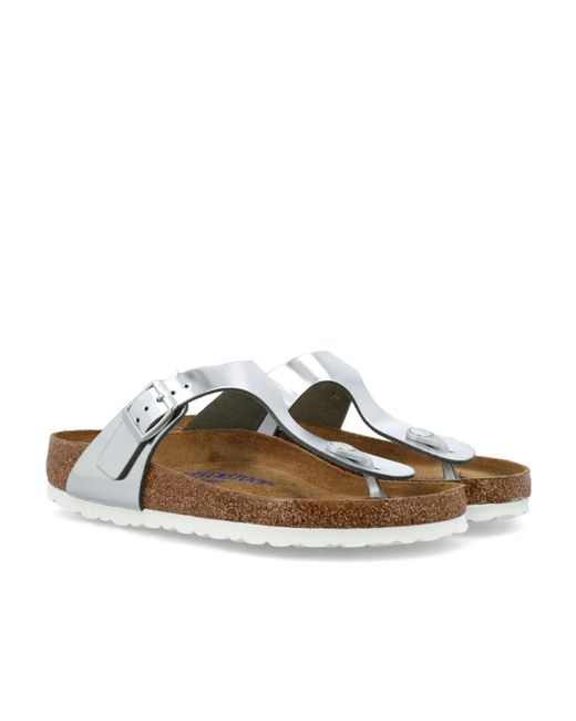 Birkenstock White Gizeh Soft Footbed Sandals