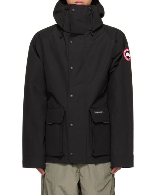 Canada Goose Black Expedition Logo-Patch Parka Coat for men