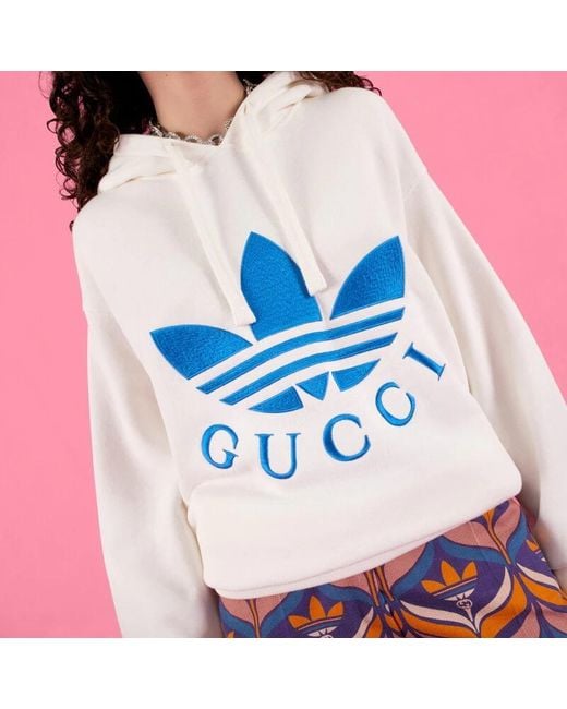 Gucci White X Adidas Co-Branded Collection Of Logo Sweaters