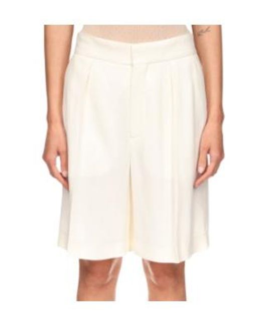 Victoria Beckham White Solid Color Shorts