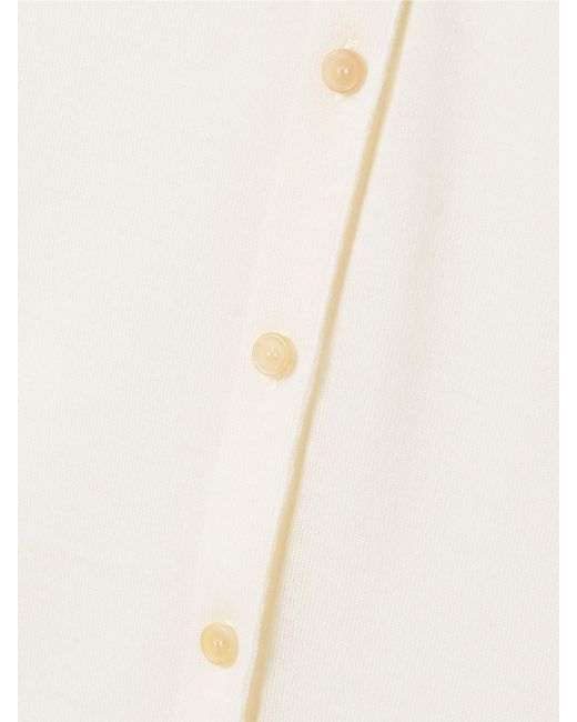 Khaite White Long-Sleeved Knitted Shirt