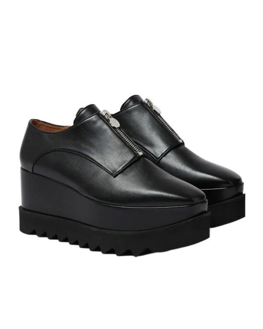 Stella McCartney Black Elyse Zip-Fastening Platform Sneakers