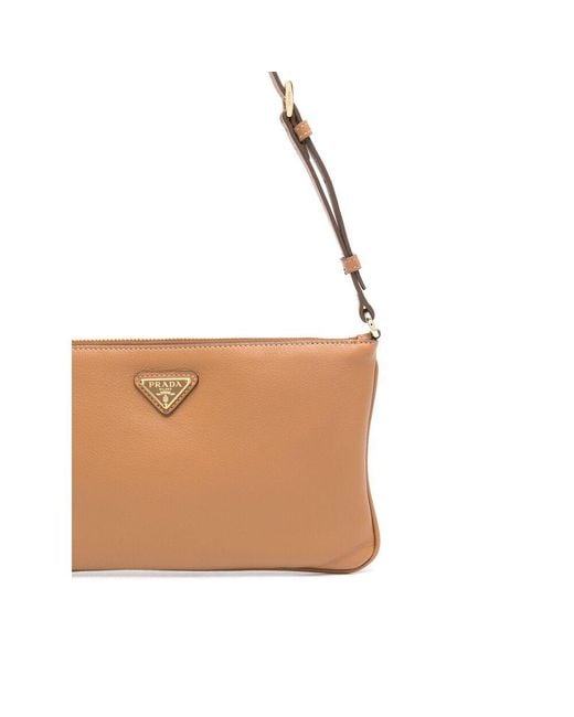 Prada White Leather Pouch