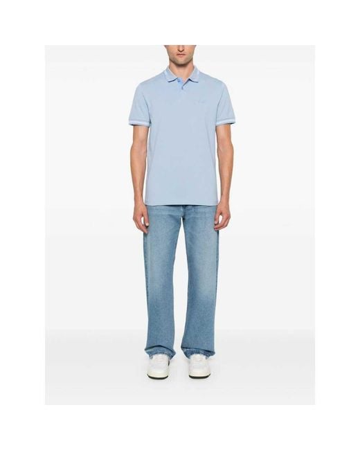 Boss Blue Logo-Print Polo Shirt for men