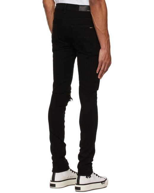 Amiri Black Distressed Slim-Fit Jeans for men