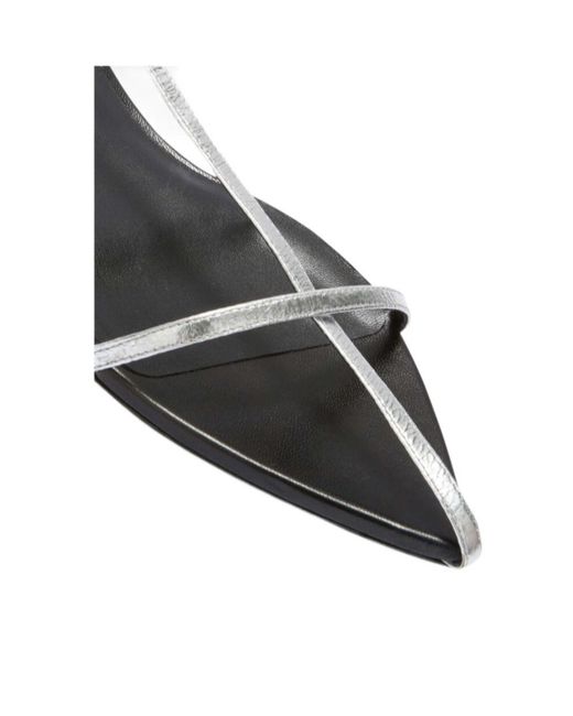 Jil Sander White Pointed-Toe Caged Sandals