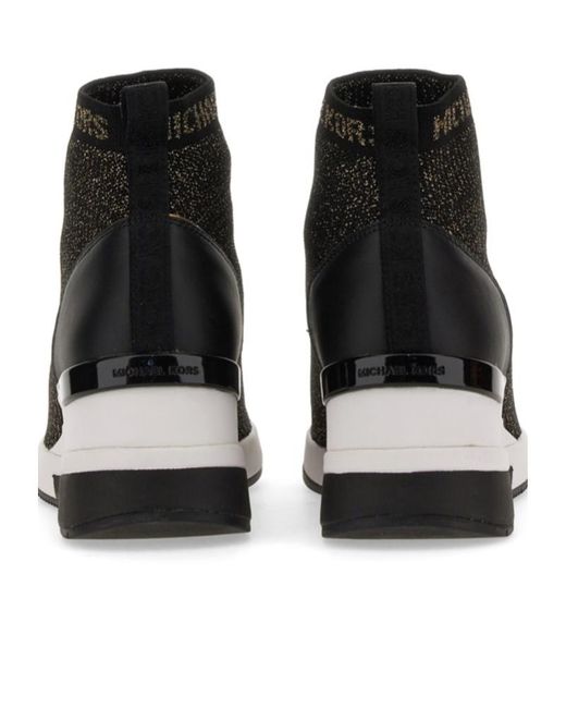 Michael Kors Black Michael Skyler Metallic Stretch Knit Sock Sneakers