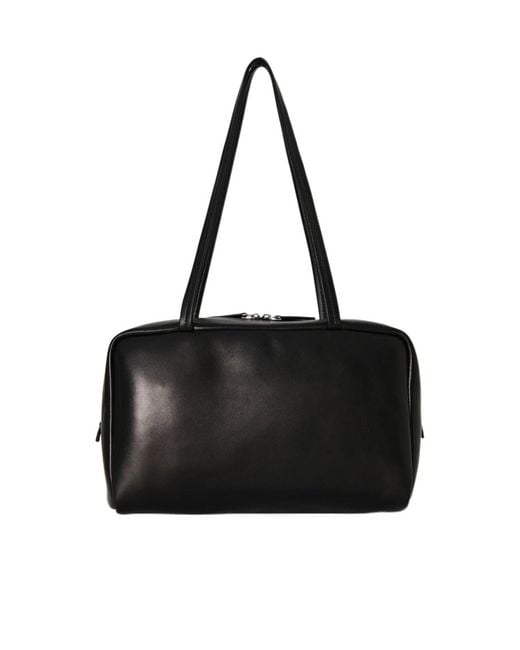 The Row Black Astra Zip-Up Shoulder Bag