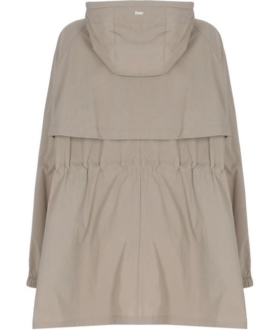 Herno Gray Drawstring Waist Hooded Jacket