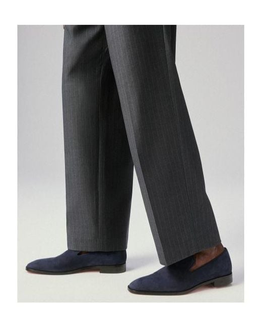 Christian Louboutin Blue Suede Loafers for men